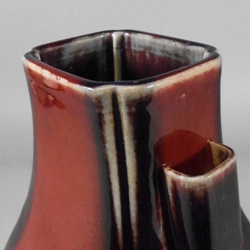 detail of fanghu vase showing shape and colour 